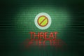 Threat detected message. Computer virus.