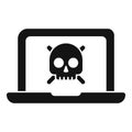 Threat laptop icon simple vector. Security alert Royalty Free Stock Photo