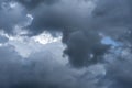 Threatening dark clouds start covering the sky Royalty Free Stock Photo