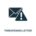 Threatening Letter icon. Monochrome simple line Harassment icon for templates, web design and infographics Royalty Free Stock Photo