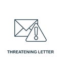 Threatening Letter icon. Monochrome simple line Harassment icon for templates, web design and infographics Royalty Free Stock Photo