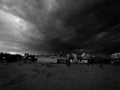 Threatening skies. Rain clouds and black sky textured background Royalty Free Stock Photo