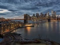 Threatening sky over the Brooklyn Bridge