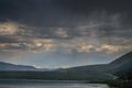 Storm clouds over mono lake Royalty Free Stock Photo