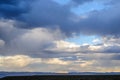 Storm clouds over mono lake Royalty Free Stock Photo