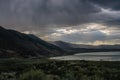 Storm clouds over mono lake Royalty Free Stock Photo