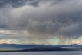 Storm clouds over mono lake Royalty Free Stock Photo