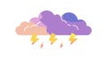Threatening Storm Clouds with Lightning, Weather Hazard. vector design Generative AI Royalty Free Stock Photo