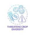 Threatens crop diversity blue gradient concept icon