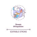 Threats of expulsion concept icon