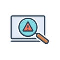 Color illustration icon for Threats, attention and cyber