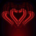 three 3 Red Heart
