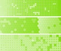 Three abstact green web banners