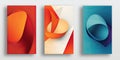 Three abstract banners with a blue, orange and red design Royalty Free Stock Photo