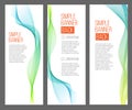 Three abstract banners with gradient webs Royalty Free Stock Photo