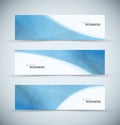 Three abstract blue business header banners