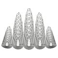 Three abstract cones. Geometric line structure. Dynamic shading Vector shapes. Black white wireframe. Royalty Free Stock Photo