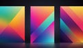 Three abstract gradient panels with diagonal lines Royalty Free Stock Photo