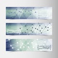Three abstract vector banners. Design of a business card