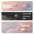 Three abstract web UI designs feature smooth, gradient backgrounds in soft hues. Royalty Free Stock Photo