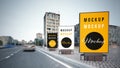 three advertising billboard mockups