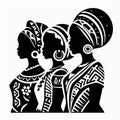 Three african women in traditional clothing