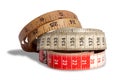 Three Ages Of Measuring Tapes Royalty Free Stock Photo