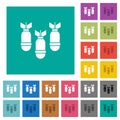 Three air bombs square flat multi colored icons Royalty Free Stock Photo