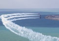 Three airplane show simultaneous flying