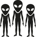 Three aliens extraterrestrials