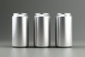 Three aluminium cans. Generative AI