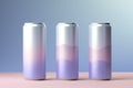Three aluminium cans. Generative AI