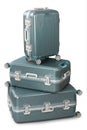 Three aluminium suitcase