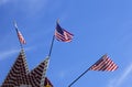 Three American flags Royalty Free Stock Photo