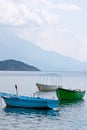Three anchored boats Royalty Free Stock Photo