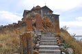 Khachkars at the monastery Hayravank. Armenia Royalty Free Stock Photo