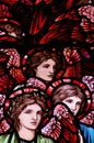 Three angels in stained glass Royalty Free Stock Photo