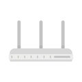 Three antenna router icon flat isolated vector