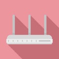 Three antenna router icon, flat style