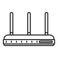 Three antenna router icon, outline style