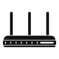 Three antenna router icon, simple style