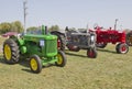 Three Antinque Tractors Royalty Free Stock Photo