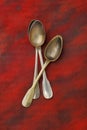 Three antique silver spoons