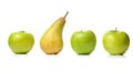 Three apples and pear Royalty Free Stock Photo