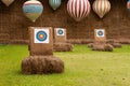 Three archery target on the field Royalty Free Stock Photo