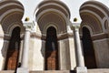 Three arches of entrance of Algiers Central Post Office in Algiers city, Algeria, November 12, 2017