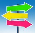 Three Arrow Signs - Which Option Do You Choose? Royalty Free Stock Photo