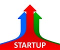 Three arrow up, startup concept, business vision - for stock