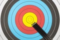 Three arrows on archery target Royalty Free Stock Photo