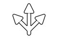 Three arrows direction arrow line icon black website symbol minimalist outline sign